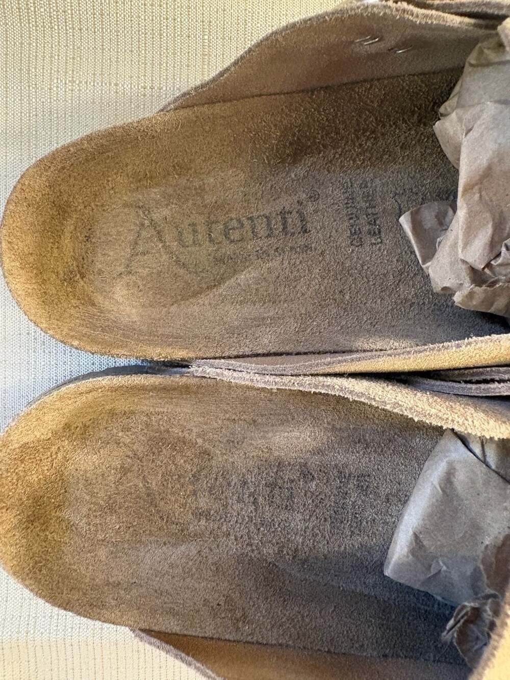 Autenti Brown Suede Leather Clogs with Buckle Strap - Picture 4 of 8